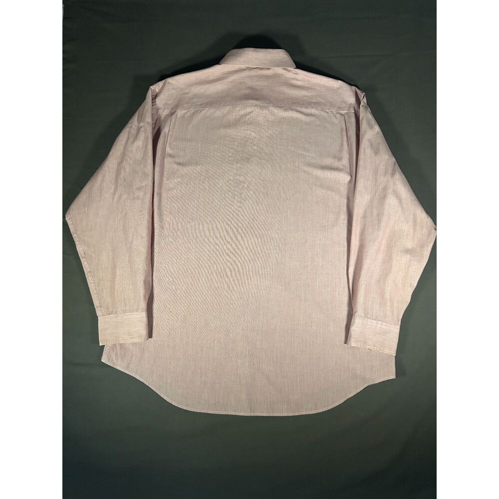 Vtg 80s 90s YSL Blue Tag Mens Dress Shirt 17 32 33 Pink Striped Long Sleeve